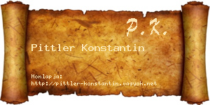 Pittler Konstantin névjegykártya